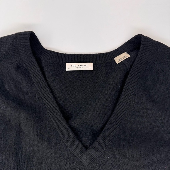 EQUIPMENT FEMME 100% Cashmere Black Sweater - Picture 2 of 4